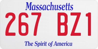 MA license plate 267BZ1