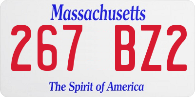MA license plate 267BZ2
