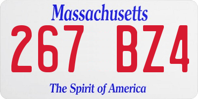 MA license plate 267BZ4