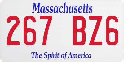 MA license plate 267BZ6