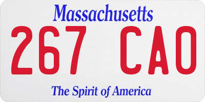 MA license plate 267CA0