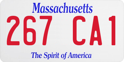 MA license plate 267CA1