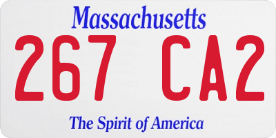 MA license plate 267CA2