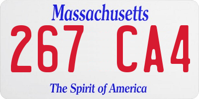 MA license plate 267CA4