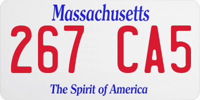 MA license plate 267CA5
