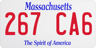 MA license plate 267CA6
