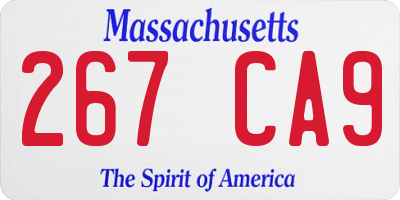 MA license plate 267CA9