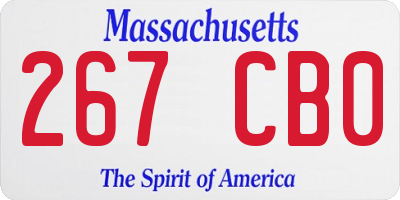 MA license plate 267CB0