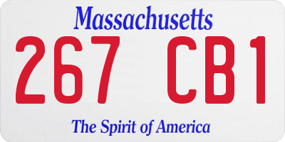 MA license plate 267CB1