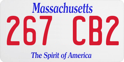 MA license plate 267CB2