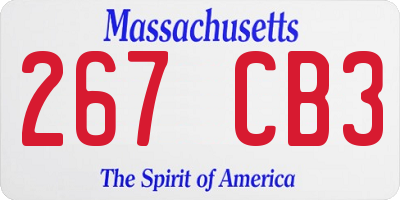 MA license plate 267CB3