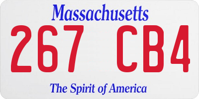MA license plate 267CB4