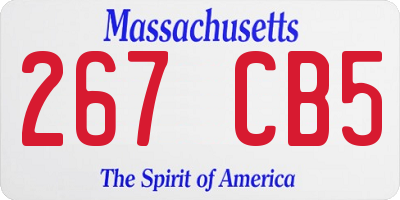 MA license plate 267CB5