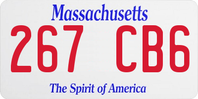 MA license plate 267CB6