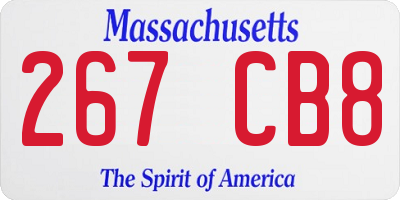 MA license plate 267CB8