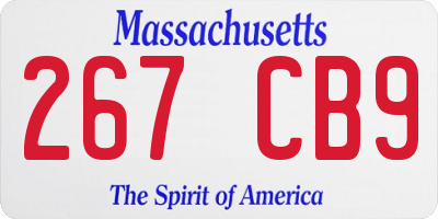 MA license plate 267CB9