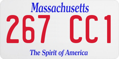 MA license plate 267CC1