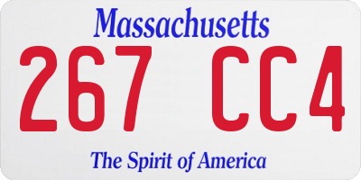 MA license plate 267CC4