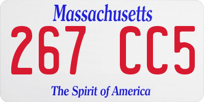 MA license plate 267CC5