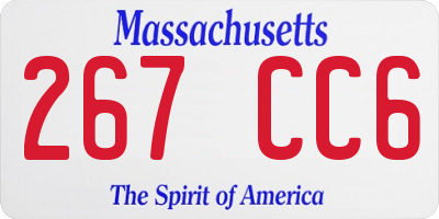 MA license plate 267CC6