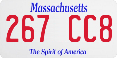 MA license plate 267CC8