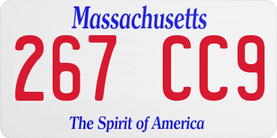 MA license plate 267CC9