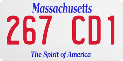 MA license plate 267CD1