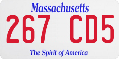 MA license plate 267CD5