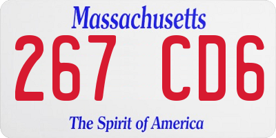 MA license plate 267CD6