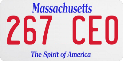 MA license plate 267CE0
