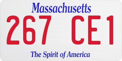 MA license plate 267CE1
