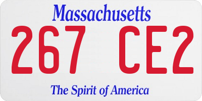 MA license plate 267CE2