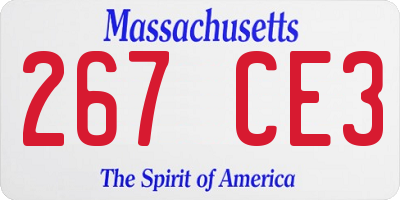 MA license plate 267CE3