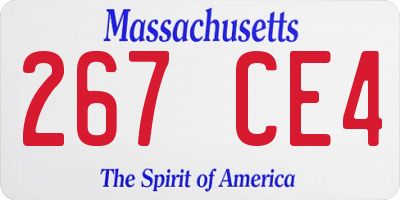 MA license plate 267CE4