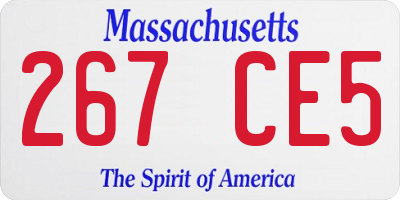 MA license plate 267CE5