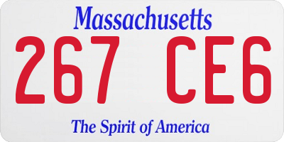 MA license plate 267CE6