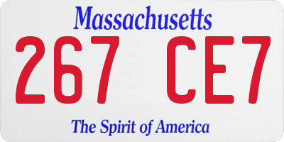 MA license plate 267CE7