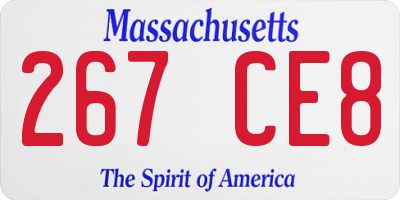 MA license plate 267CE8