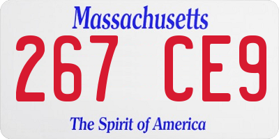 MA license plate 267CE9