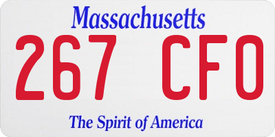 MA license plate 267CF0