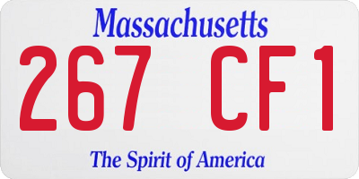 MA license plate 267CF1