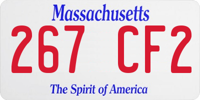 MA license plate 267CF2