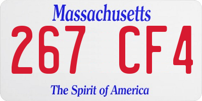 MA license plate 267CF4