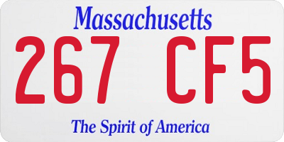 MA license plate 267CF5