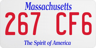 MA license plate 267CF6