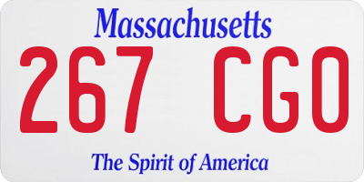 MA license plate 267CG0