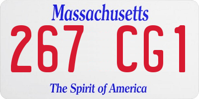 MA license plate 267CG1