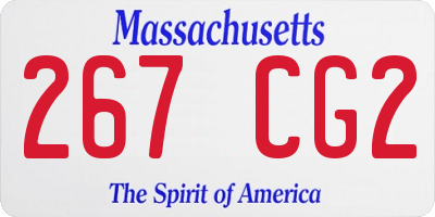 MA license plate 267CG2