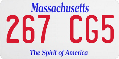 MA license plate 267CG5