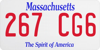 MA license plate 267CG6